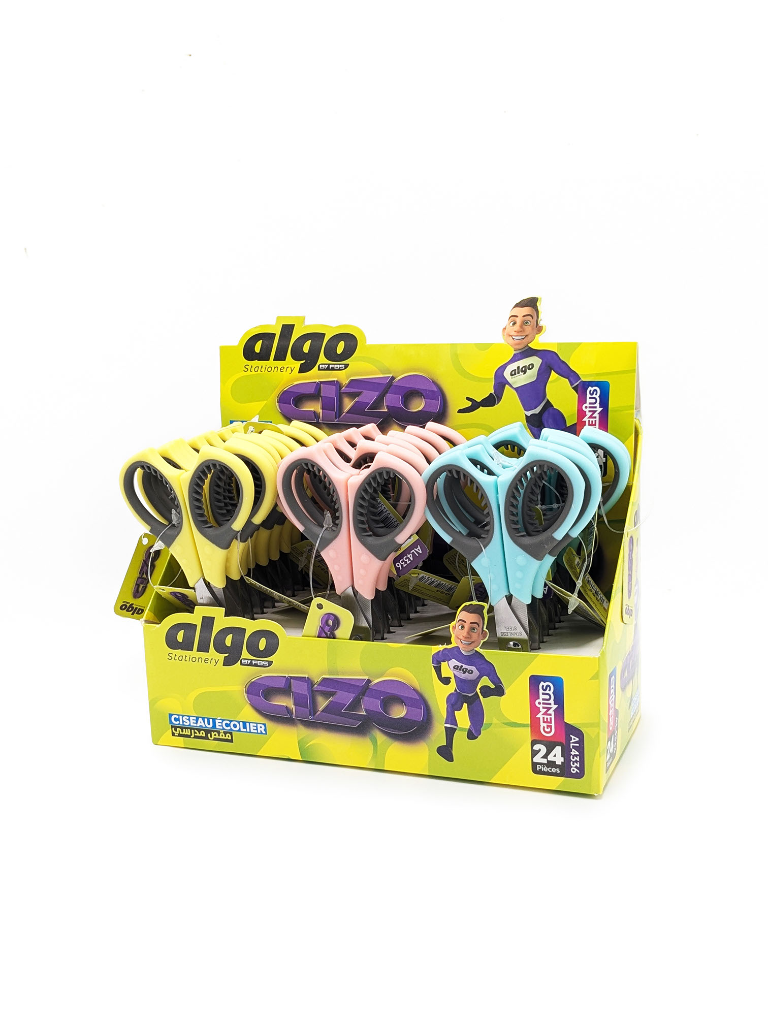 Ciseaux scolaires Algo CIZO – boîte de 24