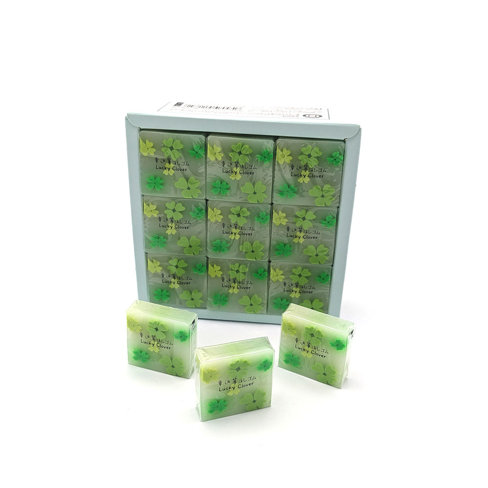 Gomme fantaisie Trefle boîte de 12