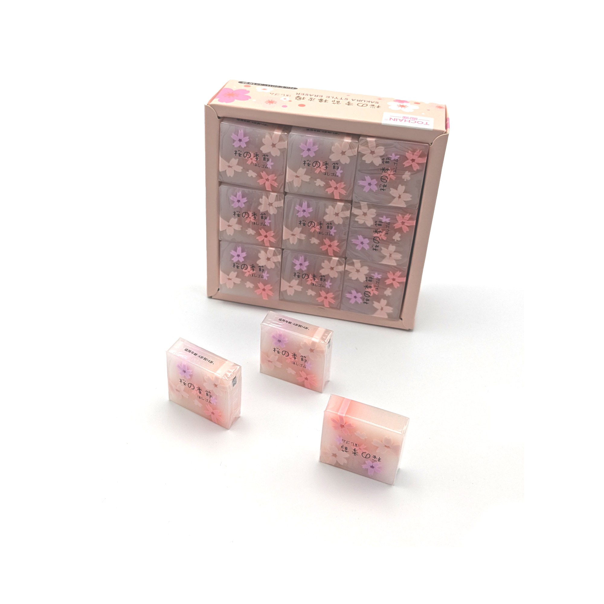Gomme fantaisie Sakura boîte de 12