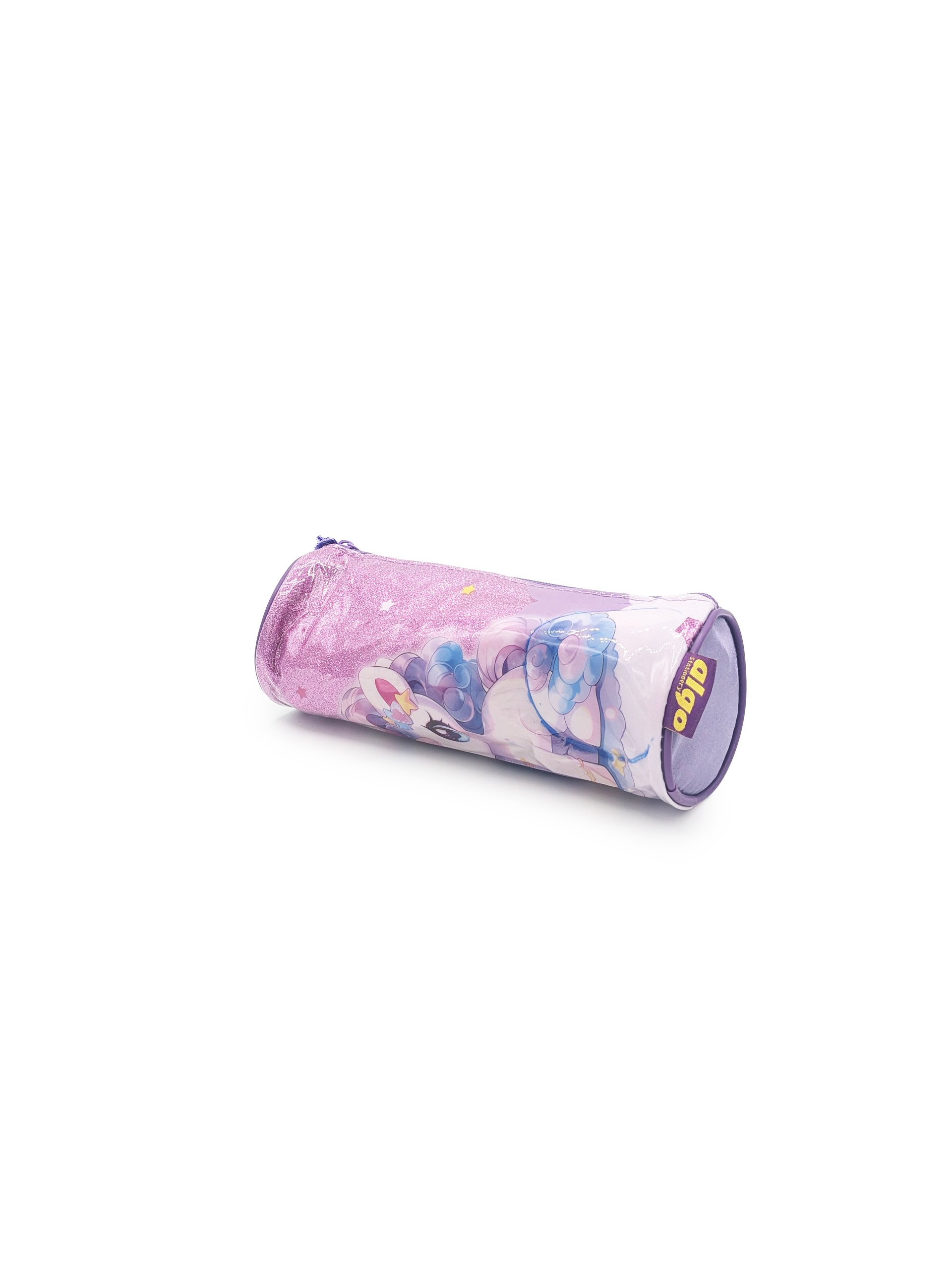 Trousse scolaire ronde brillante – assortiment