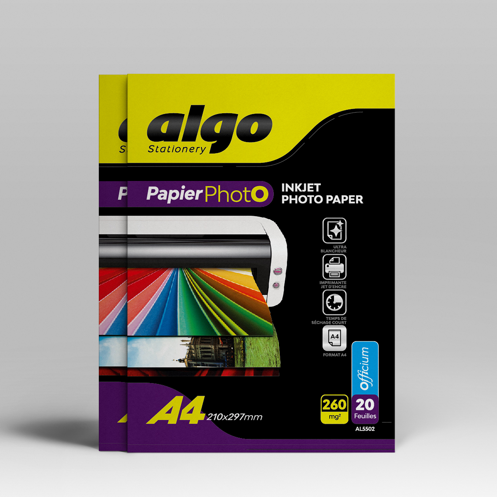 Papier photo jet d’encre Algo 260g A4 – 20 feuilles