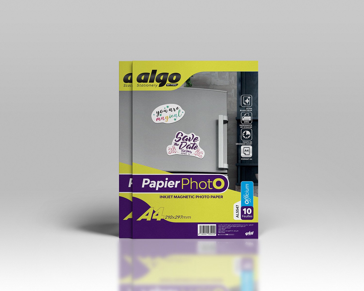  Papier photo magnétique jet d’encre Algo A4 – 10 feuilles