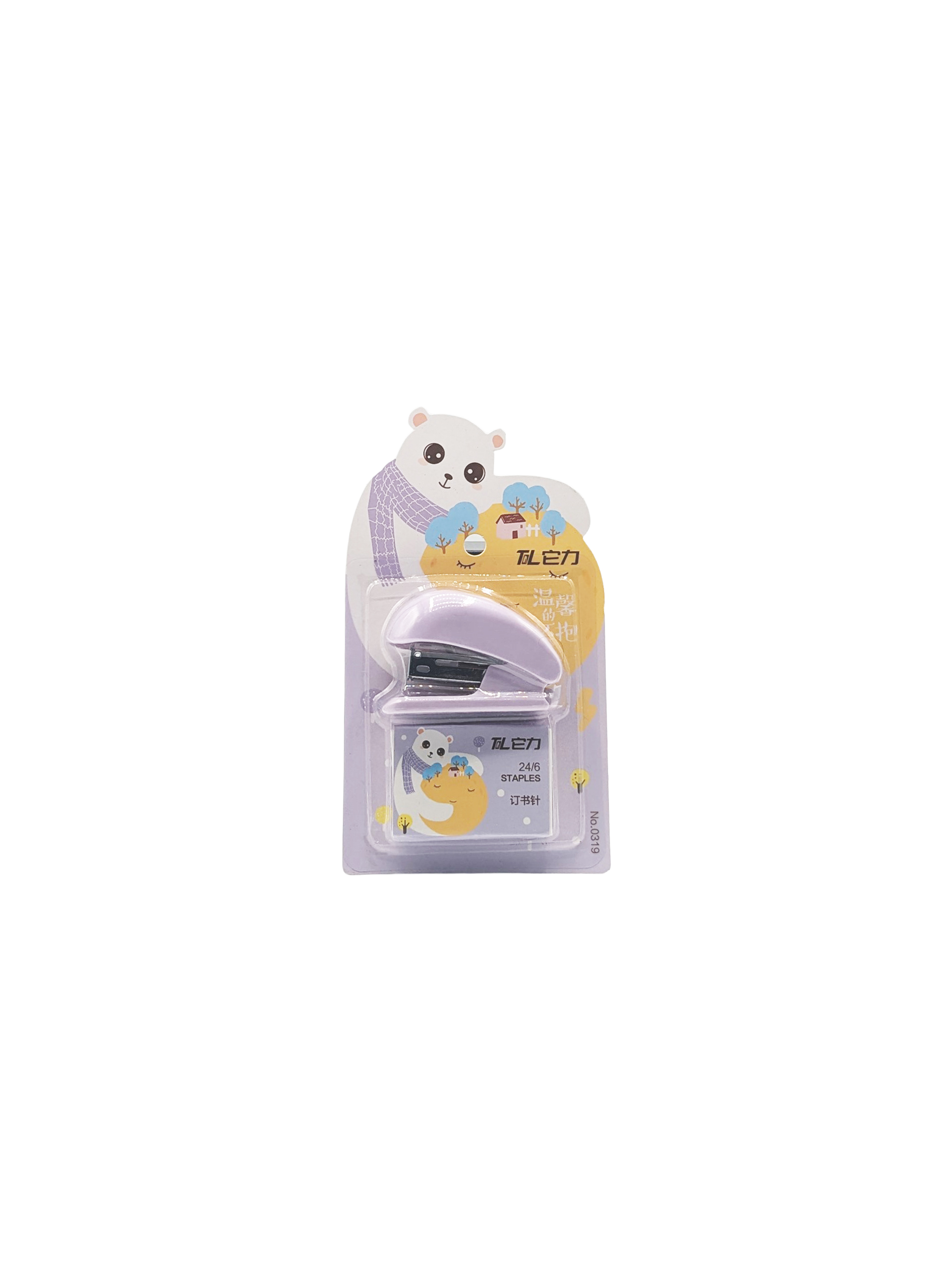 Agrafeuse mini pastel avec agrafes – modèle ours