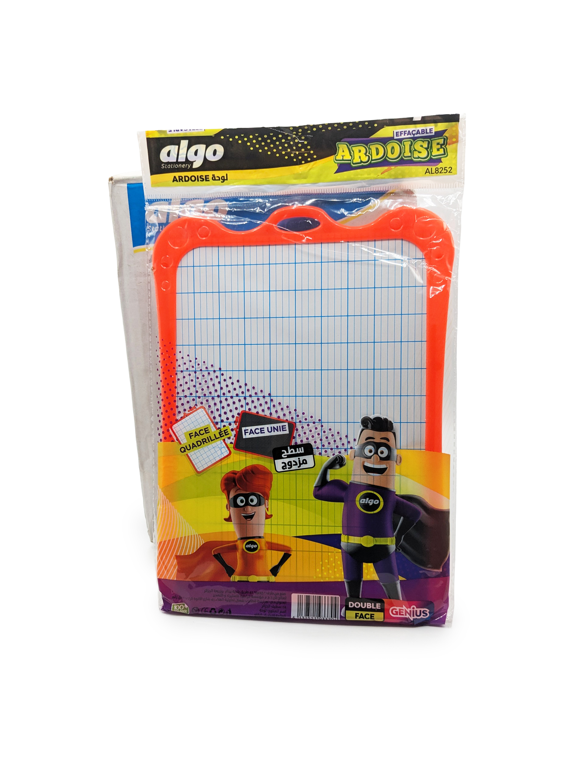 Ardoise effaçable Algo Locale double face – coins bleus