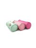 Trousse ronde Algo effet tressé – couleurs pastel assorties